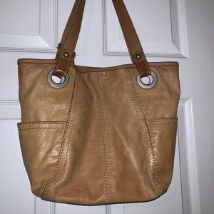 Tan Leather Fossil Tote